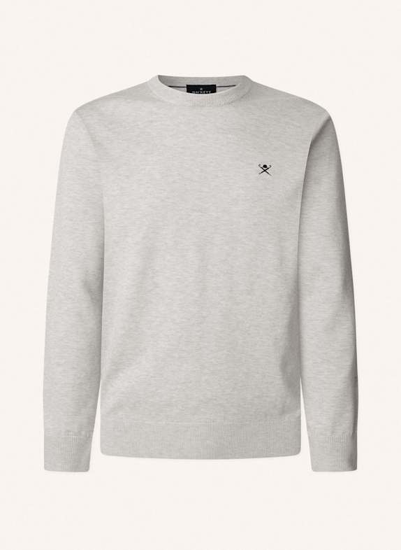 HACKETT LONDON Pullover COTTON SILK CREW HELLGRAU