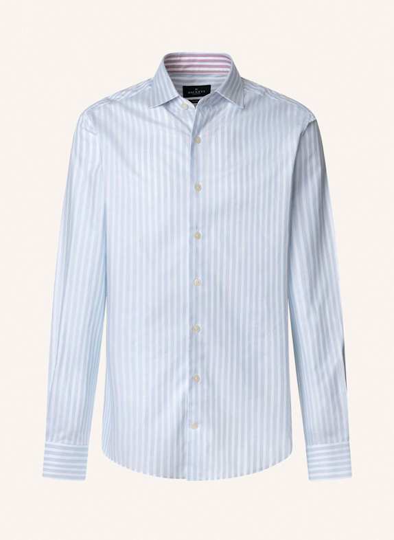 HACKETT LONDON Freizeithemd MELANGE PINPOINT STR HELLBLAU