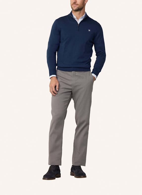 Hackett London Maglione Girocollo In Lana D'agnello Uomo, Rosso, Tessuto Superfine, Polsini E Orlo A Coste
