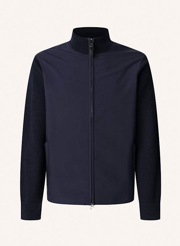 HACKETT LONDON KNIT NYLON FZIP HYB BLAU