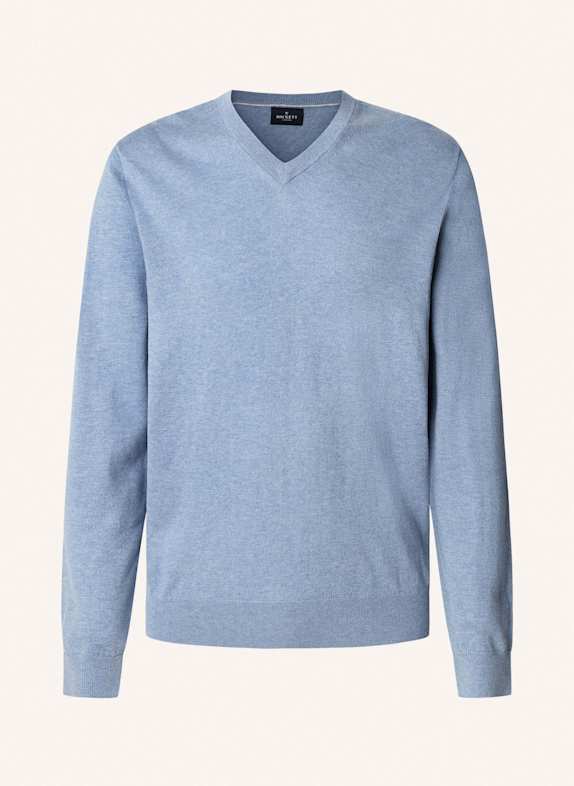 HACKETT LONDON Pullover COTTON CASH V NECK. BLAU