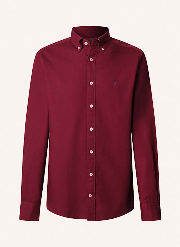 HACKETT LONDON Freizeithemd ESS GMT DYED OXFORD DUNKELROT