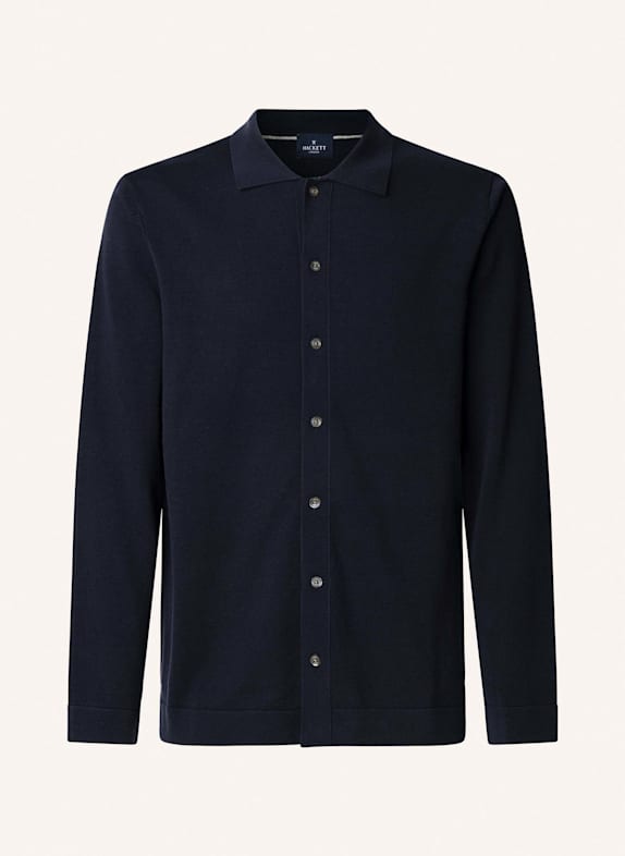 HACKETT LONDON Freizeithemd ESS COT SILK OVERSHIRT BLAU