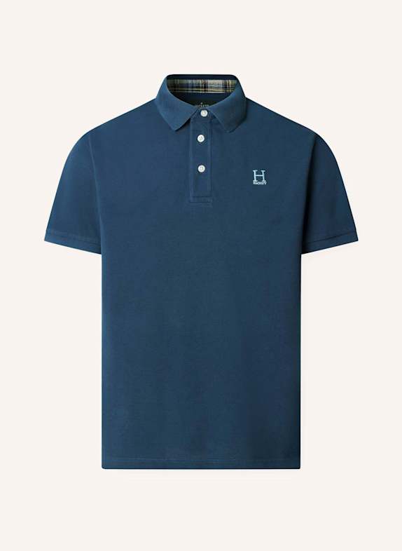 HACKETT LONDON Poloshirt HERITAGE MADRAS TRIM DUNKELBLAU