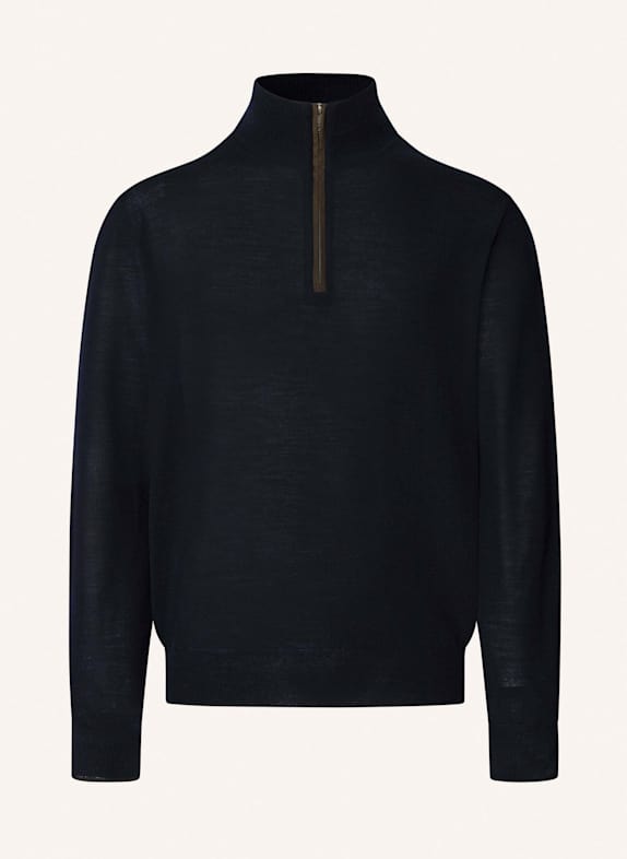 HACKETT LONDON Pullover MERINO SILK HZIP BLAU