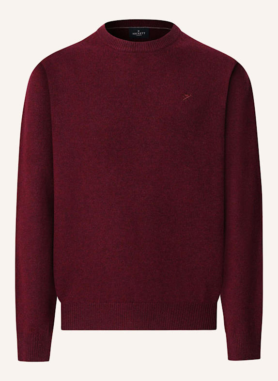 HACKETT LONDON Pullover LAMBSWOOL CREW DUNKELROT