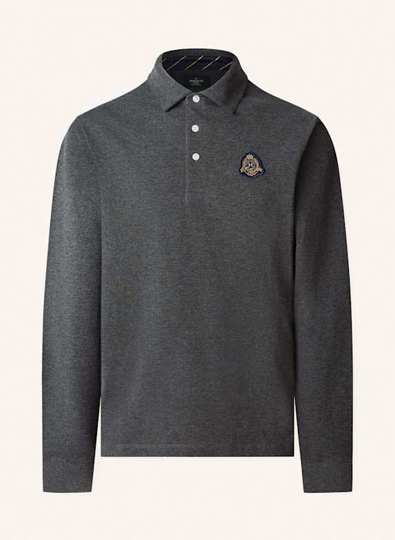 HACKETT LONDON Poloshirt HERITAGE CREST LGO LS DUNKELGRAU
