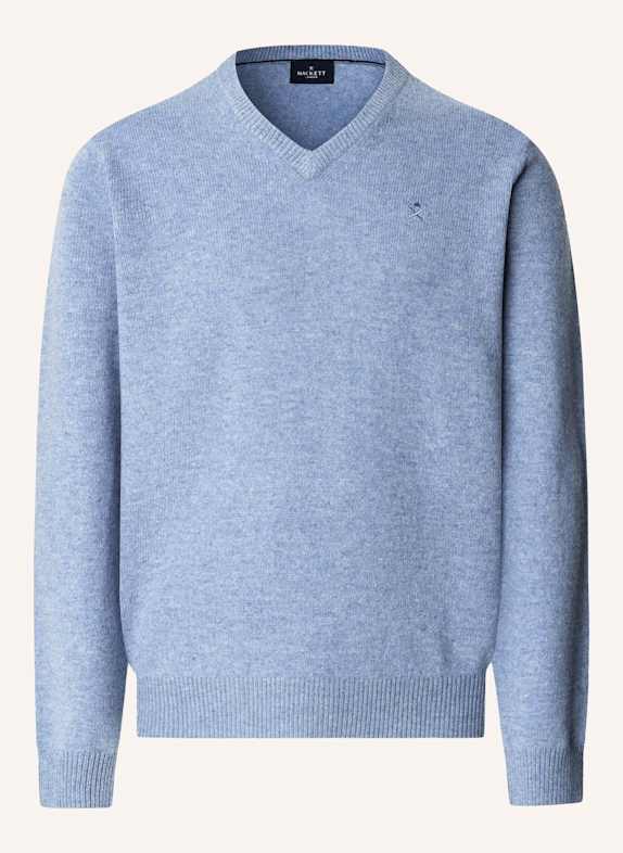 HACKETT LONDON Pullover LAMBSWOOL V NECK BLAU