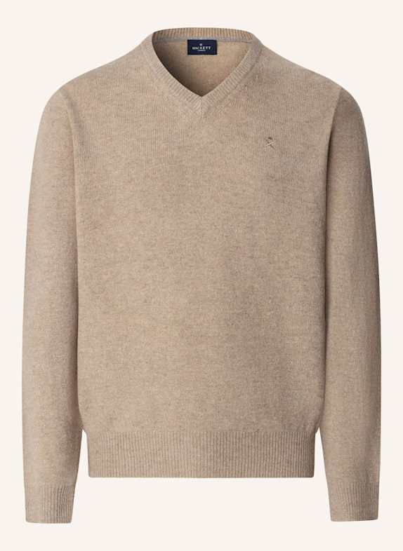 HACKETT LONDON Pullover LAMBSWOOL V NECK BEIGE