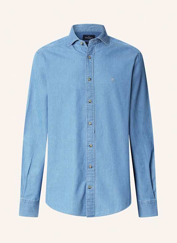 HACKETT LONDON Freizeithemd INDIGO DOBBY HELLBLAU