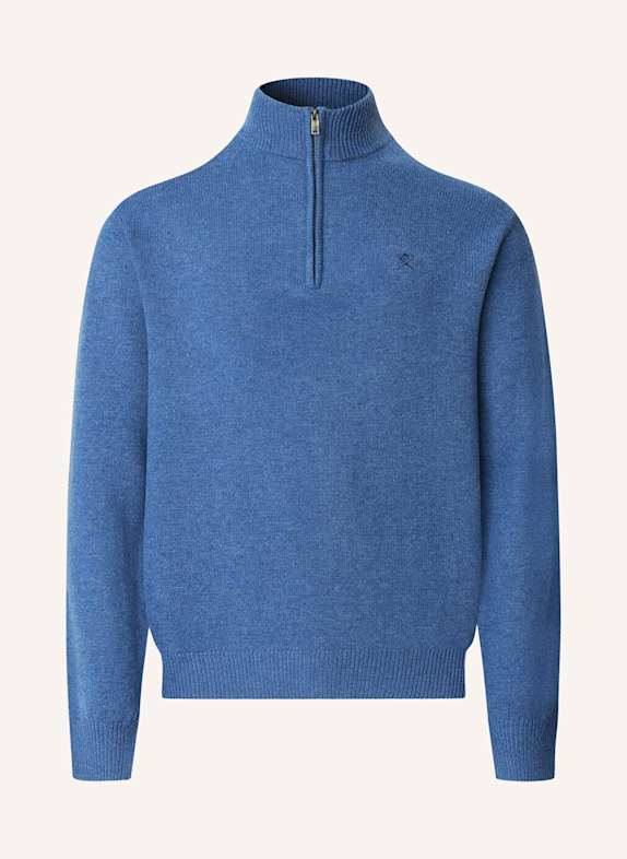 HACKETT LONDON Pullover LAMBSWOOL HZIP DUNKELBLAU