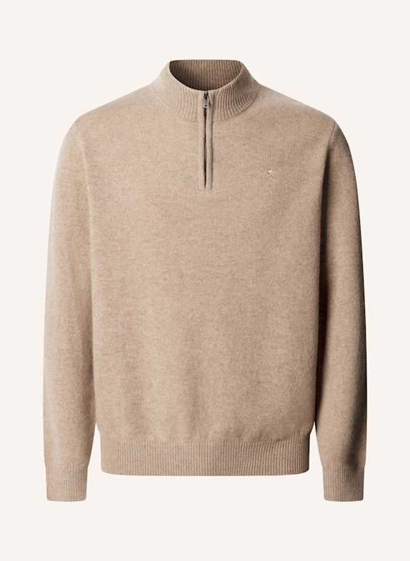 HACKETT LONDON Pullover LAMBSWOOL HZIP BEIGE