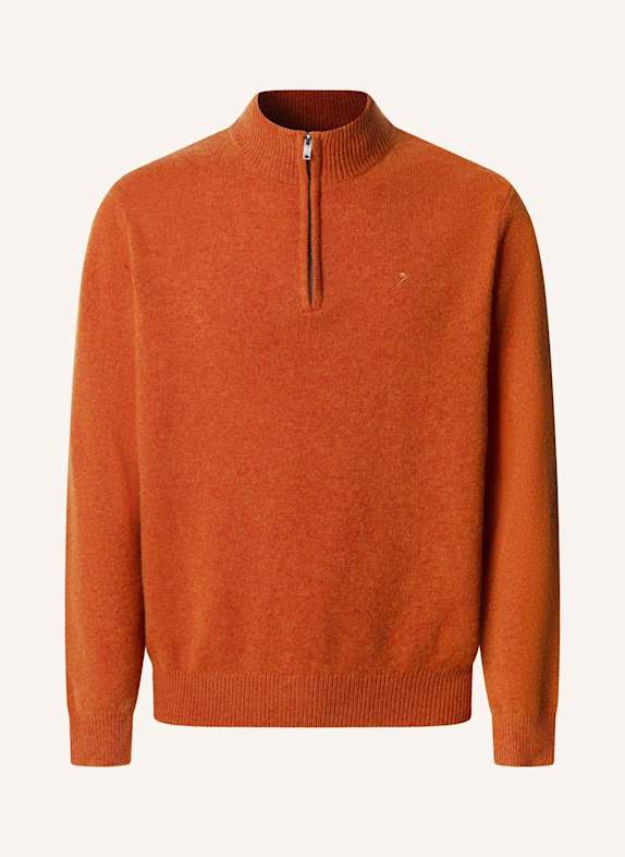 HACKETT LONDON Pullover LAMBSWOOL HZIP ORANGE