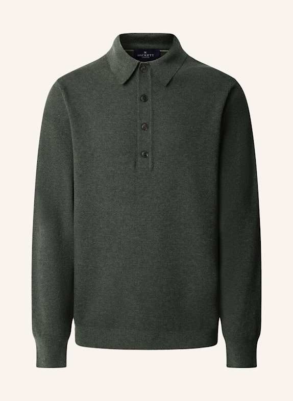 HACKETT LONDON Poloshirt TEXTURED LS KNIT POLO GRÜN