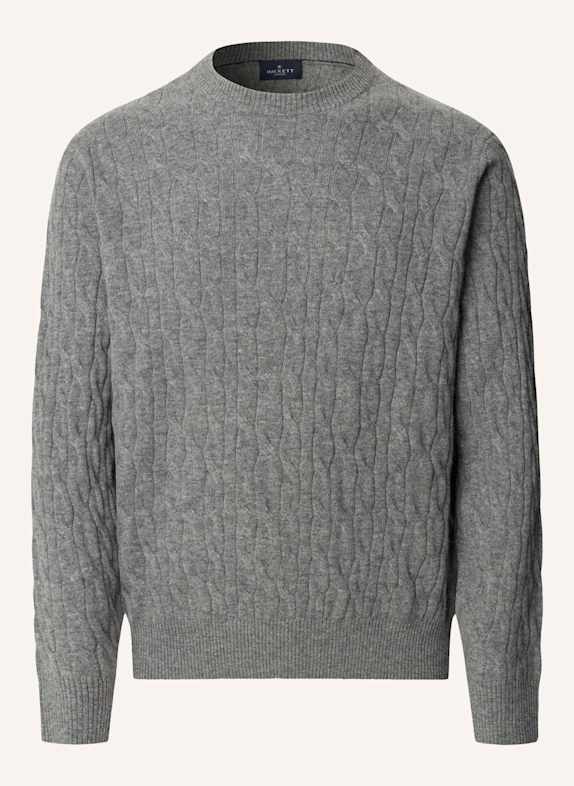 HACKETT LONDON Pullover LW CABLE CREW GRAU