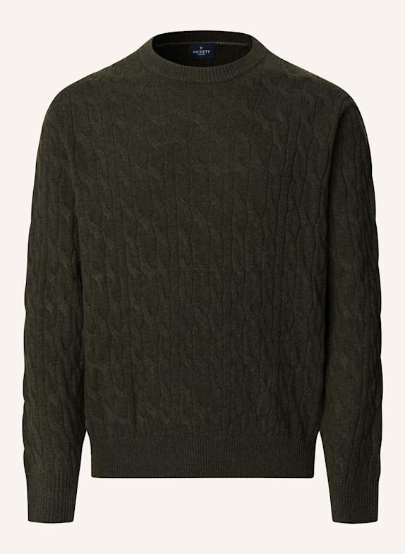 HACKETT LONDON Pullover LW CABLE CREW GRÜN