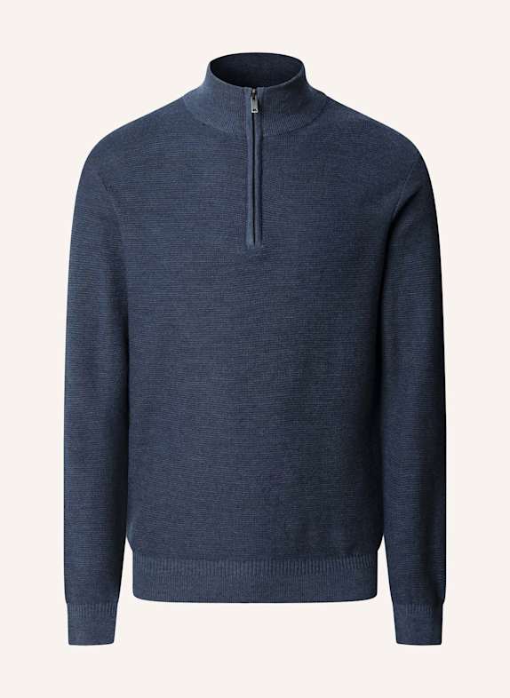 HACKETT LONDON Pullover HONEYCOMB STITCH HZIP DUNKELBLAU