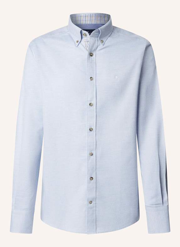 HACKETT LONDON Freizeithemd FLANNEL MULTI TRIM HELLBLAU