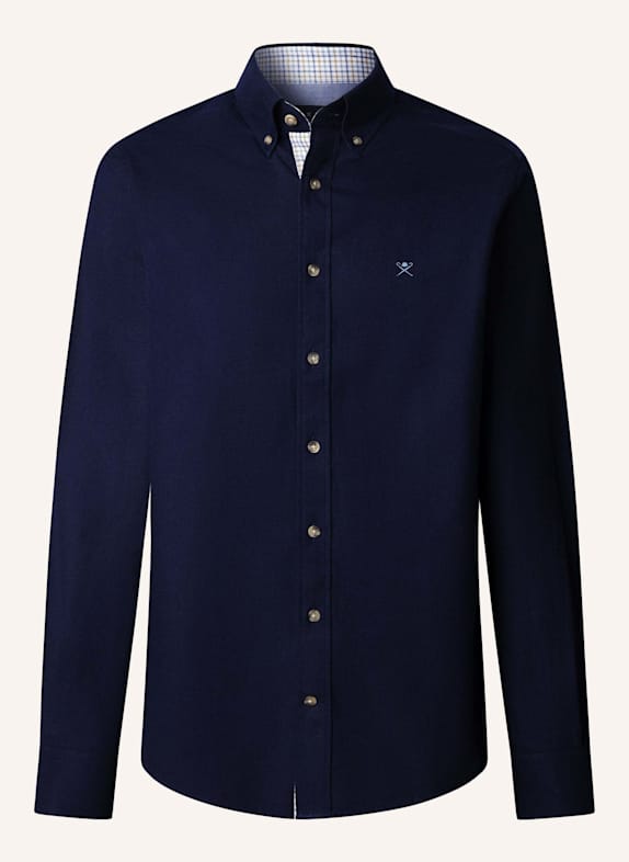 HACKETT LONDON Freizeithemd FLANNEL MULTI TRIM DUNKELBLAU