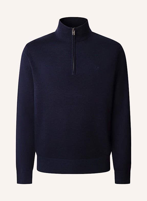 HACKETT LONDON Pullover COTTON SILK HZIP BLAU