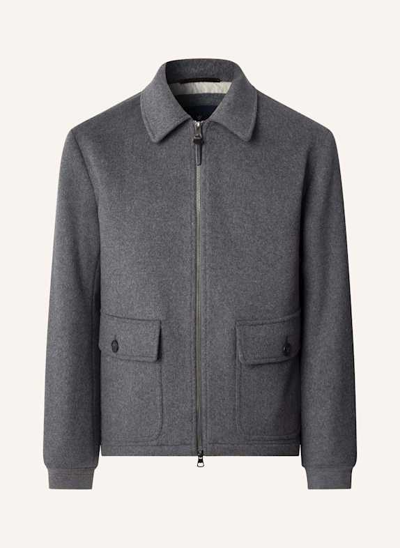 HACKETT LONDON Regenjacke WOOL QUILTED BLOUSON DUNKELGRAU