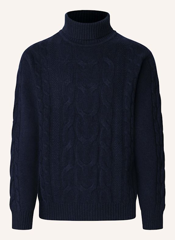 HACKETT LONDON Pullover CABLE ROLL NECK BLAU