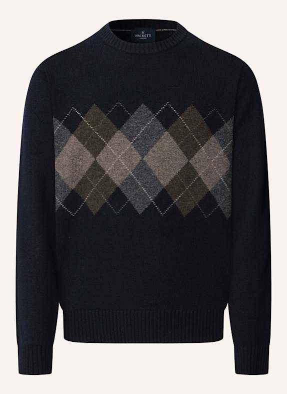 HACKETT LONDON Pullover ARGYLE CREW NECK DUNKELBLAU