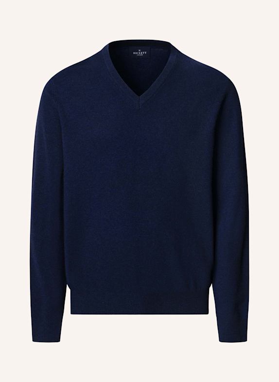 HACKETT LONDON Pullover MERINO CASH MIX V DUNKELBLAU