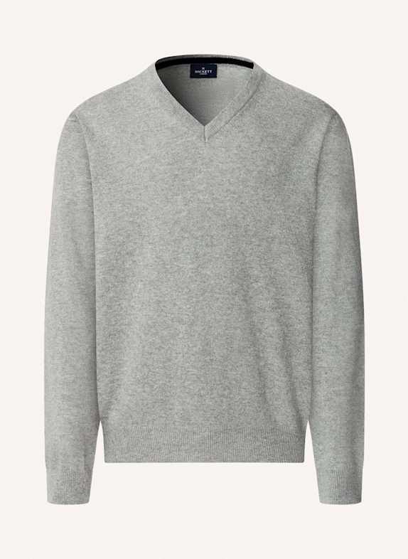 HACKETT LONDON Pullover MERINO CASH MIX V GRAU