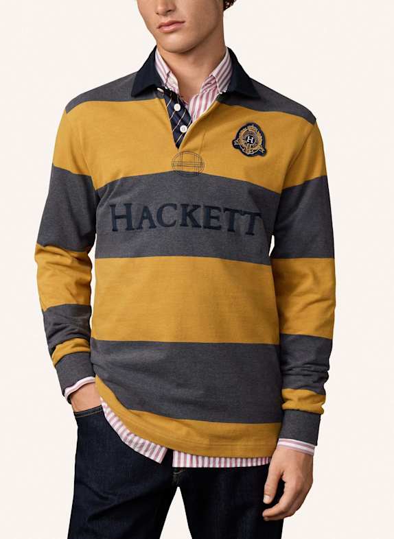 HACKETT LONDON Poloshirt HERITAGE CREST STRIPE GELB