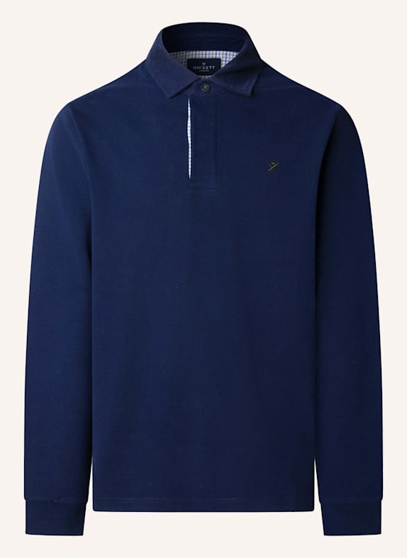 HACKETT LONDON Poloshirt WOVEN PLKT TRIM RUGBY BLAU