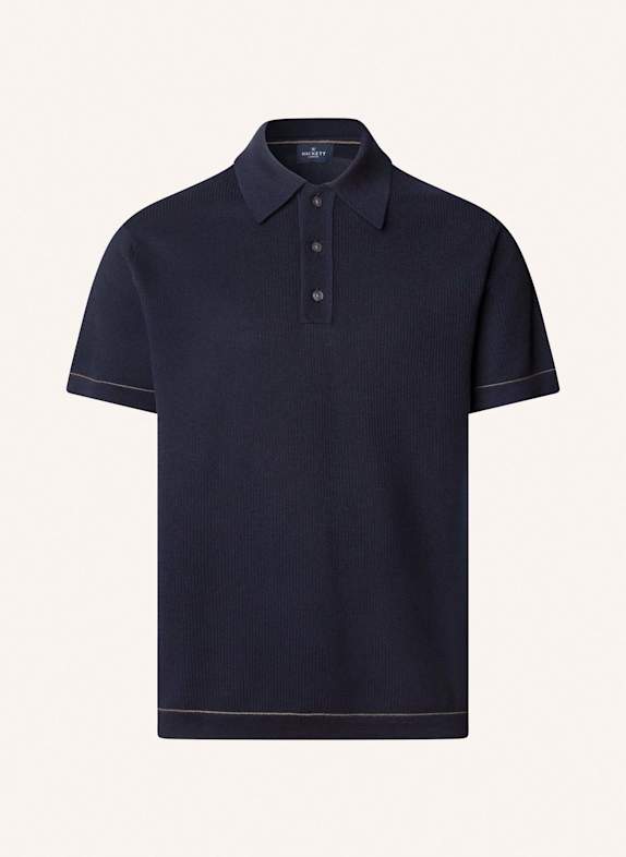 HACKETT LONDON Poloshirt TEXTURED KNIT POLO DUNKELBLAU