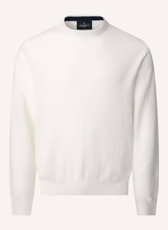 HACKETT LONDON Pullover MERINO CASH MIX CREW WEISS