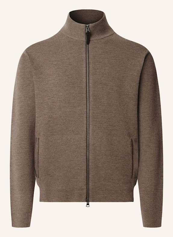 HACKETT LONDON Strickjacken Cardigan MILANO FZIP BRAUN