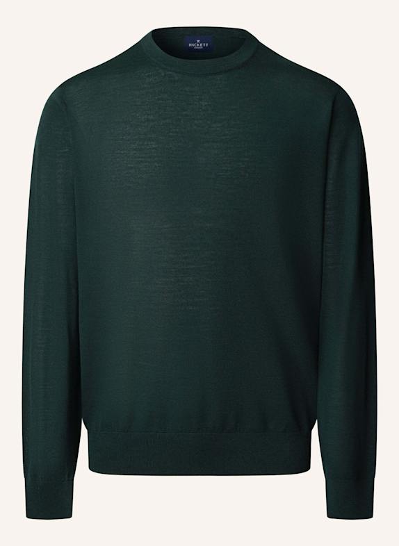 HACKETT LONDON Pullover MERINO SILK CREW DUNKELGRÜN