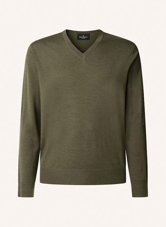 HACKETT LONDON Pullover GMD MERINO SILK VNECK GRÜN