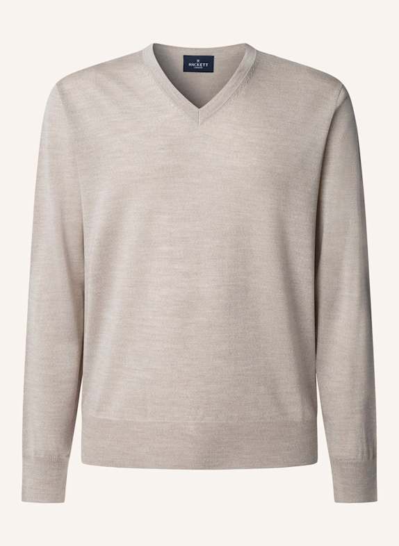 HACKETT LONDON Pullover GMD MERINO SILK VNECK BEIGE