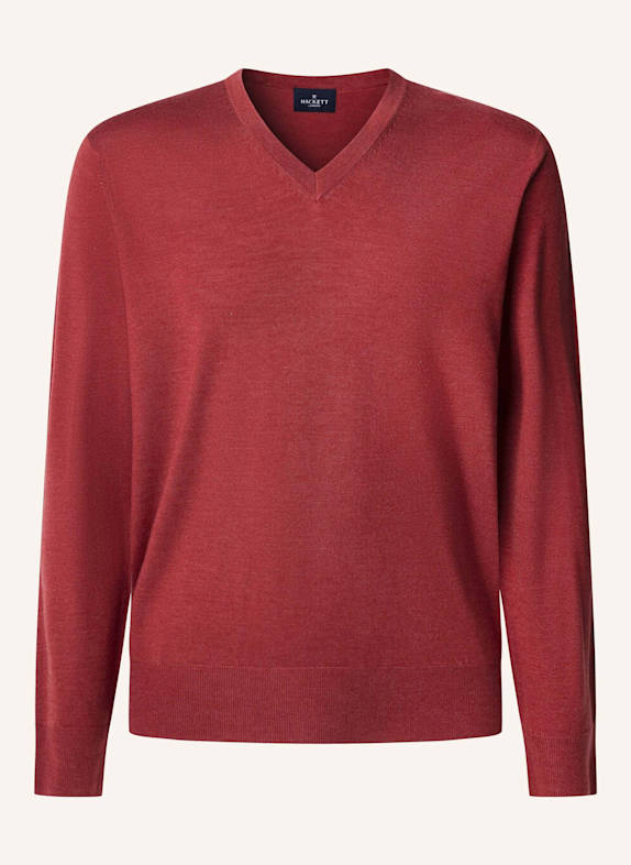 HACKETT LONDON Pullover GMD MERINO SILK VNECK ROT