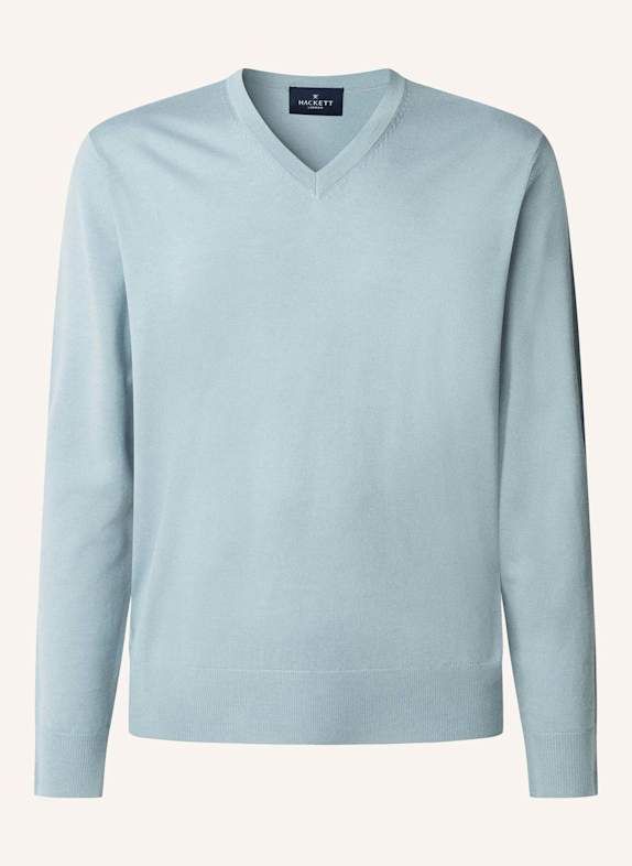 HACKETT LONDON Pullover GMD MERINO SILK VNECK BLAU