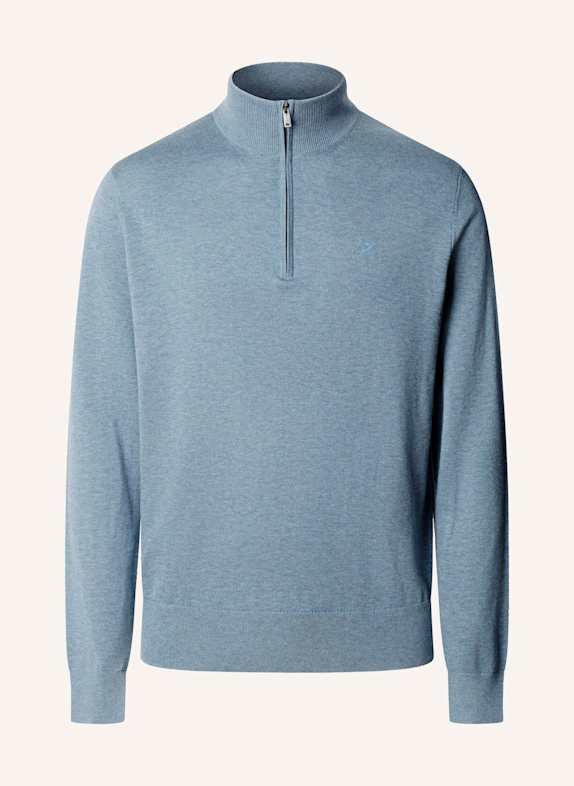HACKETT LONDON Pullover COTTON SILK HZIP BLAU