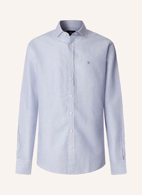 HACKETT LONDON Freizeithemd ESS LINEN BENGAL BLAU