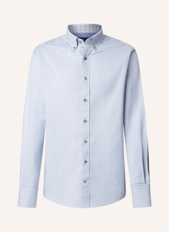 HACKETT LONDON Freizeithemd FLANNEL MULTI TRIM HELLBLAU