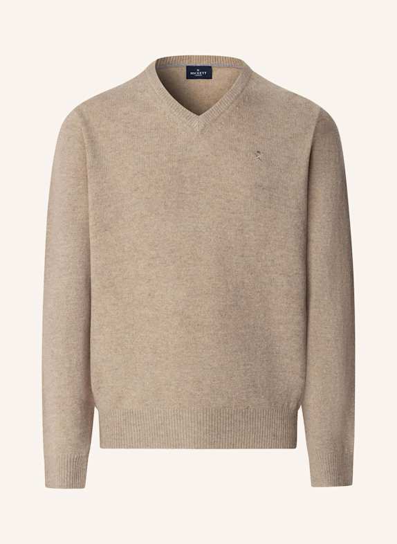 HACKETT LONDON Pullover LAMBSWOOL V NECK BEIGE