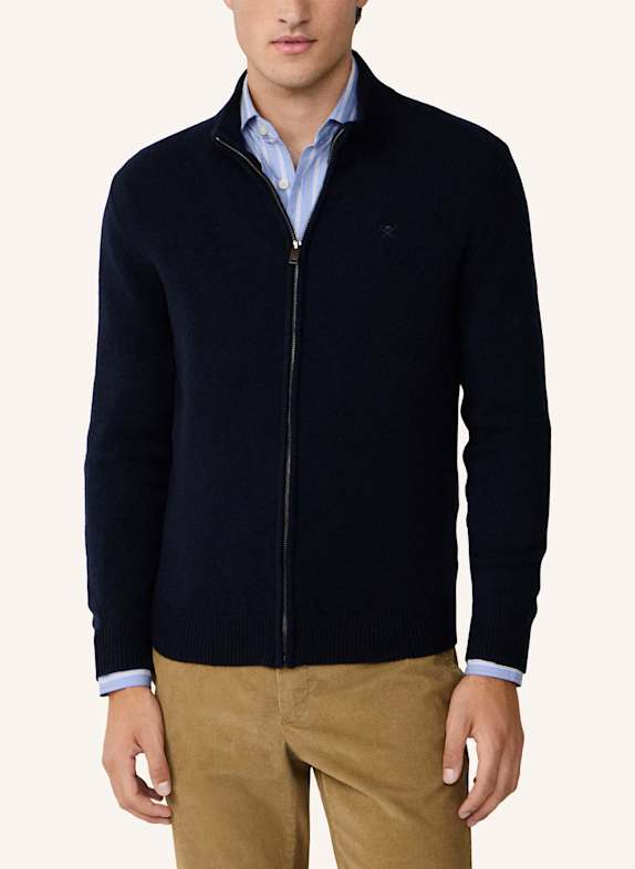 HACKETT LONDON Strickjacken Cardigan LAMBSWOOL FZIP BLAU