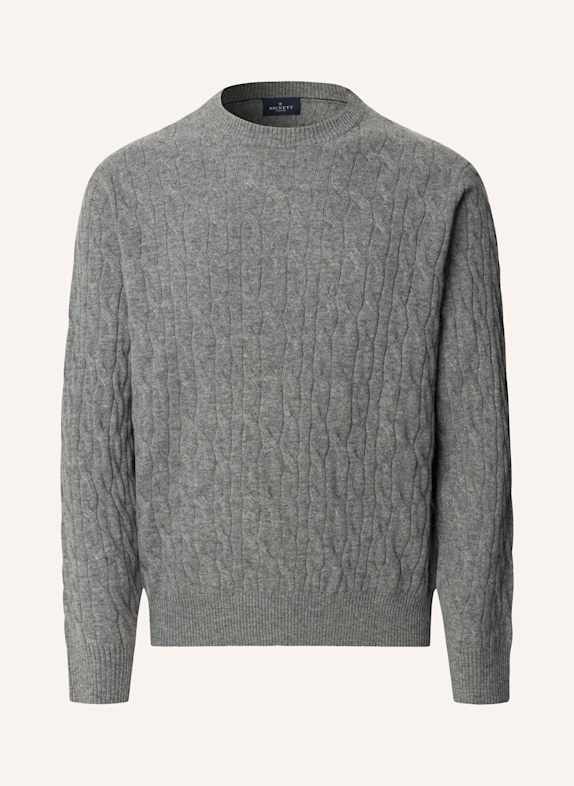 HACKETT LONDON Pullover LW CABLE CREW GRAU