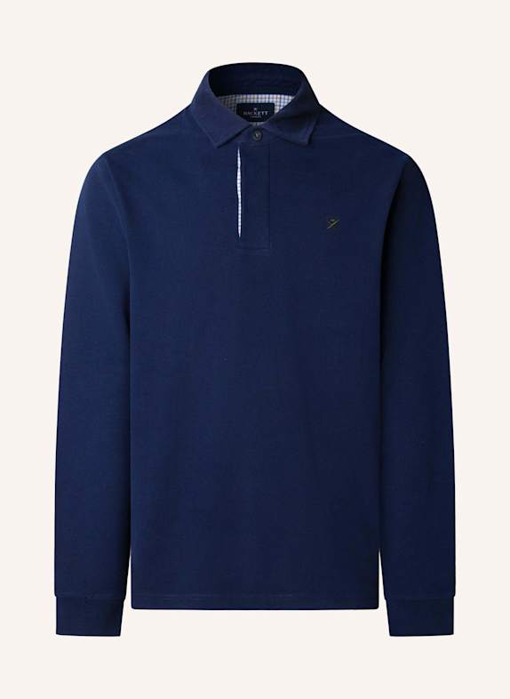 HACKETT LONDON Poloshirt WOVEN PLKT TRIM RUGBY BLAU