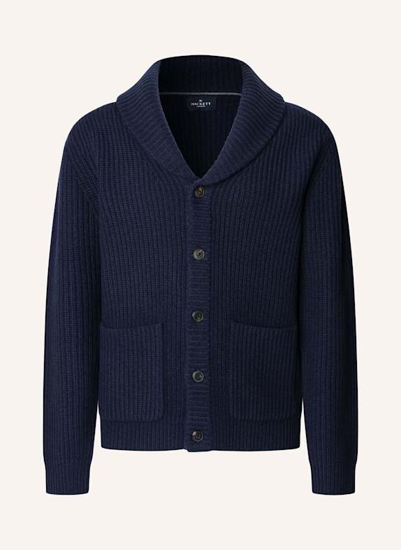 HACKETT LONDON Strickjacken Cardigan RIB SHAWL CARDI BLAU