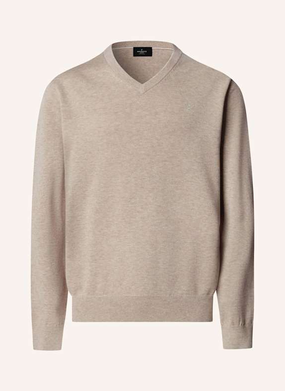 HACKETT LONDON Pullover ESS COTTON V NECK BEIGE