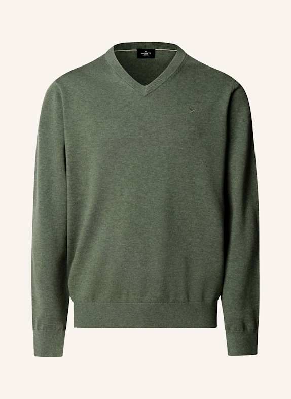 HACKETT LONDON Pullover ESS COTTON V NECK GRÜN