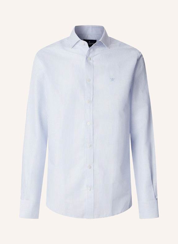 HACKETT LONDON Freizeithemd ESS LINEN BENGAL BLAU